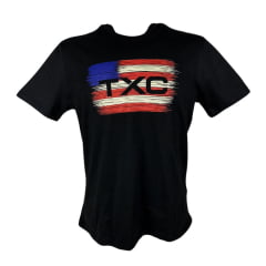 Camiseta Masculina Txc Custom Regular Manga Curta Preto Estampado Ref:192071