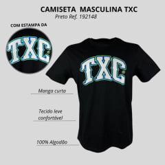 Camiseta Masculina Txc Custom Regular Manga Curta Preto Estampado Ref:192148