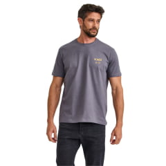Camiseta Masculina TXC Fio 30 Manga Curta Grafite Estampada Logo Amarelo Ref: 192875 Camiseta Masculina TXC Fio 30 Manga Curta Grafite Estampada Logo Amarelo Ref: 192875