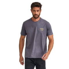 Camiseta Masculina TXC Fio 30 Manga Curta Grafite Estampada Logo Amarelo Ref: 192875