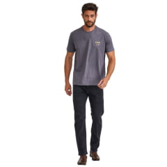 Camiseta Masculina TXC Fio 30 Manga Curta Grafite Estampada Logo Amarelo Ref: 192875