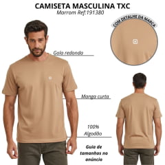 Camiseta Masculina TXC Fio 30 Marrom Ref:191380