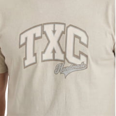 Camiseta Masculina TXC Fio 30 Regular Manga Curta Areia Logo Estampado Ref:193089