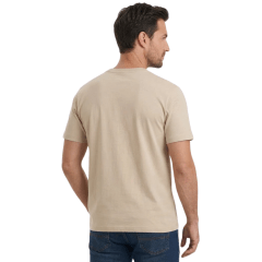 Camiseta Masculina TXC Fio 30 Regular Manga Curta Bege Logo Vermelho Ref:192900