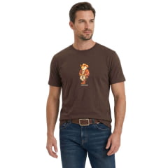 Camiseta Masculina TXC Manga Curta Fio 30 Eagle Marrom Escuro Estampada Ref:193038