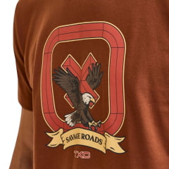 Camiseta Masculina TXC Manga Curta Fio 30 Marrom Com Logo Estampada Ref: 192740