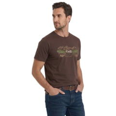 Camiseta Masculina TXC Manga Curta Fio 30 Regular Marrom Escuro Estampada Ref:192906
