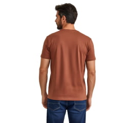 Camiseta Masculina TXC Regular Classic Fio 30 Marrom Escuro Logo Branco Ref:19737