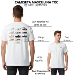 Camiseta Masculina TXC Regular Classic Fio 30 Off White Estampada Ref:192703