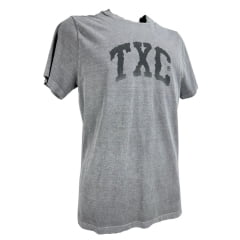Camiseta Masculina TXC Manga Curta Regular Malha Stone Grafite Estampada Logo Ref:192528