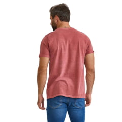Camiseta Masculina TXC Manga Curta Regular Malha Stone Vermelho Estampada Logo Laranja Ref:192529