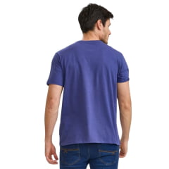 Camiseta Masculina TXC Manga Curta Regular Meia Malha Azul Marinho Estampada Logo E Baralho Ref:192483