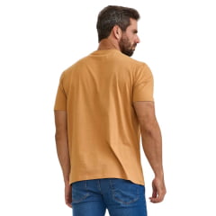 Camiseta Masculina TXC Manga Curta Regular Meia Malha Caramelo Estampada Logo Em Creme Ref:192487