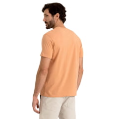 Camiseta Masculina TXC Manga Curta Regular Meia Malha Laranja Claro Estampa Ref:192614