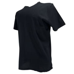 Camiseta Masculina TXC Manga Curta Regular Meia Malha Linho Preto Básica Com Logo Bordado Ref:192462