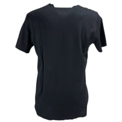 Camiseta Masculina TXC Manga Curta Regular Meia Malha Linho Preto Básica Com Logo Bordado Ref:192462