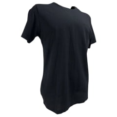 Camiseta Masculina TXC Manga Curta Regular Meia Malha Linho Preto Básica Com Logo Bordado Ref:192462