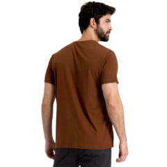 Camiseta Masculina TXC Manga Curta Regular Meia Malha Marrom Estampada Ref:192613