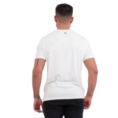 Camiseta Masculina TXC Manga Curta Regular Meia Malha Off White Estampada Logo Preto Ref:192440