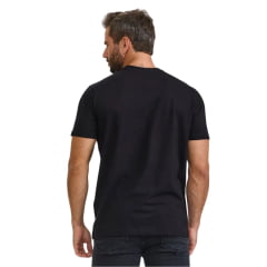 Camiseta Masculina TXC Manga Curta Regular Meia Malha Preto Estampada Logo Amarelo Ref:192411