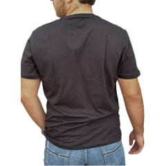 Camiseta Masculina TXC Manga Curta Regular Meia Malha Preto Estampada  Logo Cinza E Amarelo Ref:192416