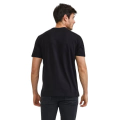 Camiseta Masculina TXC Manga Curta Regular Meia Malha Preto Estampado Logo Em Couro Preto Ref:192410