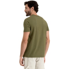 Camiseta Masculina TXC Manga Curta Regular Meia Malha Verde Militar Estampa Textili Ref:192595