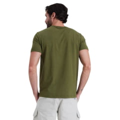 Camiseta Masculina TXC Manga Curta Regular Meia Malha Verde Militar Estampada Ref:192590