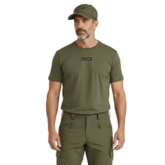 Camiseta Masculina TXC Manga Curta Regular Verde Militar Com Logo RAM Aplicado Ref:RAM005