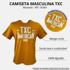 Camiseta Masculina TXC Mostarda Manga Curta Regular Com Estampa Ref: 192061