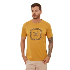 Camiseta Masculina TXC Mostarda Manga Curta Regular Com Logo Estampada Ref.192128