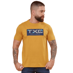 Camiseta Masculina TXC Mostarda Manga Curta Regular Estampada Ref: 192130