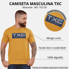 Camiseta Masculina TXC Mostarda Manga Curta Regular Estampada Ref: 192130