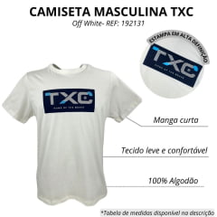 Camiseta Masculina TXC Off White Manga Curta Regular Estampada Ref: 192131