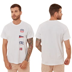 Camiseta Masculina TXC Off White Manga Curta Regular Com Logo Estampada Ref.192087