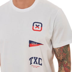Camiseta Masculina TXC Off White Manga Curta Regular Com Logo Estampada Ref.192087