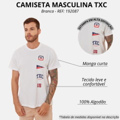 Camiseta Masculina TXC Off White Manga Curta Regular Com Logo Estampada Ref.192087