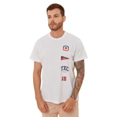 Camiseta Masculina TXC Off White Manga Curta Regular Com Logo Estampada Ref.192087