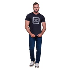 Camiseta Masculina TXC Preta Custom Manga Curta Com Logo Grande Em Branco Ref.192175