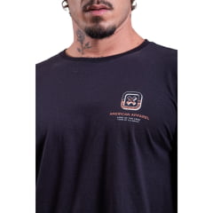 Camiseta Masculina TXC Preta Manga Curta Custom Com Logo Laranja Ref.192025