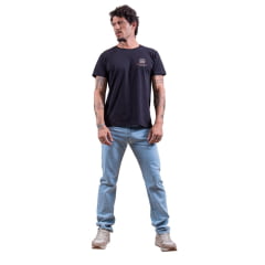 Camiseta Masculina TXC Preta Manga Curta Custom Com Logo Laranja Ref.192025