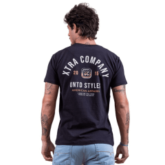 Camiseta Masculina TXC Preta Manga Curta Custom Com Logo Laranja Ref.192025
