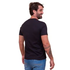 Camiseta Masculina TXC Preta Regular Custom Manga Curta Com Logo Grande Em Cinza/Verde Ref.192178