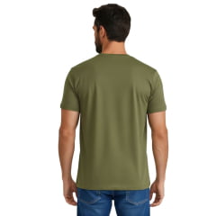Camiseta Masculina TXC Regular Classic Fio 30 Manga Curta Verde Militar Estampada Logo Branco Ref:19737