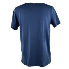 Camiseta Masculina TXC Regular Classic Manga Curta Azul Marinho Estampada Em Creme Ref:192215