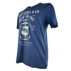 Camiseta Masculina TXC Regular Classic Manga Curta Azul Marinho Estampada Em Creme Ref:192215