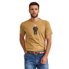 Camiseta Masculina TXC Regular Fio 30 Manga Curta Marrom Claro Estampada Ref: 192992
