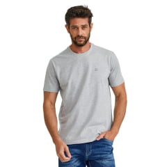 Camiseta Masculina TXC Regular Fio 30 Manga Curta Mescla Médio Logo Bordado REF: 19489E Camiseta Masculina TXC Regular Fio 30 Manga Curta Mescla Médio Logo Bordado REF: 19489E
