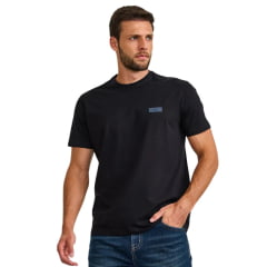Camiseta Masculina TXC Regular Malha Modal Manga Curta Preto Com Logo Aplicado Preto Ref:193003