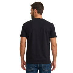 Camiseta Masculina TXC Regular Malha Modal Manga Curta Preto Com Logo Aplicado Preto Ref:193003